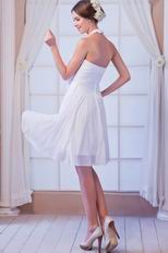 Halter White Chiffon Skirt With Bowknot Homecoming Dress