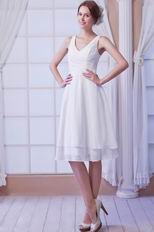 Noble V-Neck Ruched Bodice A-line Knee Length Ivory Zipper Back Homecoming Dress Noble V-Neck Ruched Bodice A-line Homecoming Dress