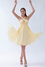 Elegant Straps A-line Skirt Yellow Homecoming Dress