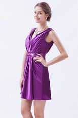 Cheap V-neck Purple Homecoming Dress Under 100 Dollars