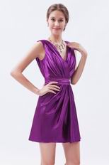 Cheap V-neck Purple Homecoming Dress Under 100 Dollars