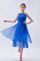 Sexy Straps Tea Length Layers Homecoming Dress In Azure