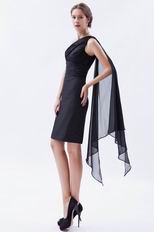 One Shoulder Drapped Short Black Homecoming Dress Style