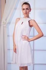 Wholesale Halter Split Back White Dress For Homecoming Wear