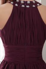 High-neck Purple Chiffon Homecoming Dress Online