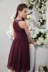 High-neck Purple Chiffon Homecoming Dress Online