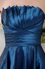 Strapless Short Navy Blue Taffeta Homecoming Dress