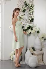 Apple Green Knee-length Chiffon Dress For Homecoming Wear