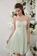 Apple Green Knee-length Chiffon Dress For Homecoming Wear