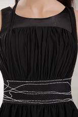 Scoop Knee-length Black Chiffon Homecoming Dress On Sale