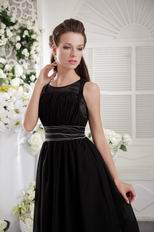 Scoop Knee-length Black Chiffon Homecoming Dress On Sale