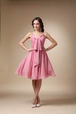 Pink Spaghetti Straps Wholesale Homecoming Dresses