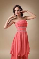 Watermelon Cascade Skirt High Low Homecoming Dress