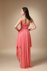 Watermelon Cascade Skirt High Low Homecoming Dress