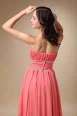 Watermelon Cascade Skirt High Low Homecoming Dress