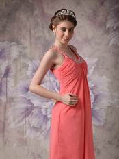 Scoop Neckline Designer Watermelon Homecoming Dress