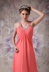 Scoop Neckline Designer Watermelon Homecoming Dress