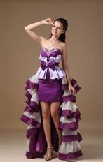 White And Purple Women First Choice High-low Prom Dress