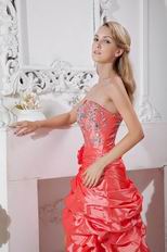 Crystal Asymmetrical Buy Coral Pink Pageant Evening Dress