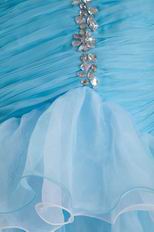 Luxurious Corset Back Aqua High Low Mermaid Party Dress