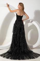 Detachable High Low Black Prom Dress By Top Designer