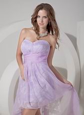 Pretty Sweetheart High-low Lavender Prom Dress With Lace