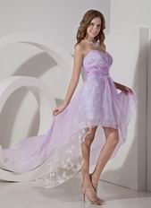 Pretty Sweetheart High-low Lavender Prom Dress With Lace