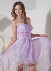 Pretty Sweetheart High-low Lavender Prom Dress With Lace