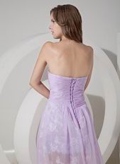 Pretty Sweetheart High-low Lavender Prom Dress With Lace