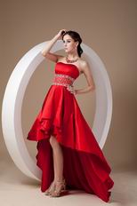 High-low Style New Fashion Wine Red Prom Dress Cheap