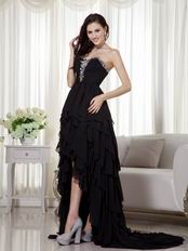 Black High-low Skirt Prom Dress Wear To 2014 Prom Season