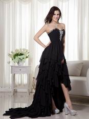 Black High-low Skirt Prom Dress Wear To 2014 Prom Season
