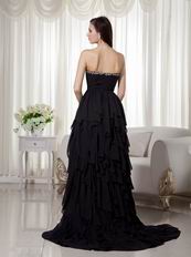 Black High-low Skirt Prom Dress Wear To 2014 Prom Season