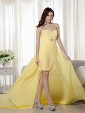 Popular Designer Pale Goldenrod High-low Prom Dress Chiffon