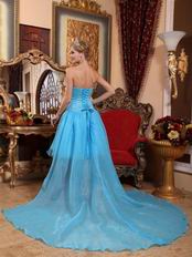 Cheap Sweetheart Aqua Blue High-low Prom Party Dress