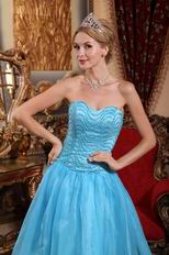 Cheap Sweetheart Aqua Blue High-low Prom Party Dress