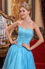 Cheap Sweetheart Aqua Blue High-low Prom Party Dress