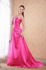 Floor Length Deep Pink Dress For Evening Women Decent