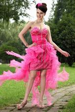 Drapped Skirt Hot Pink Organza Girls Prefer Cocktail Dress