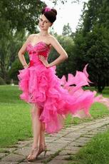 Drapped Skirt Hot Pink Organza Girls Prefer Cocktail Dress