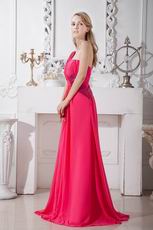 One Shoulder Red Chiffon Formal Evening For Juniors