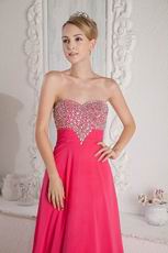 Sweetheart Beaded Pink Celebrity Ocassion Evening Dress