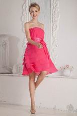 Lovely Strapless Hot Pink Layers Skirt Sweet 16 Party Dress