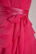 Lovely Strapless Hot Pink Layers Skirt Sweet 16 Party Dress