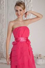 Lovely Strapless Hot Pink Layers Skirt Sweet 16 Party Dress