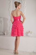 Lovely Strapless Hot Pink Layers Skirt Sweet 16 Party Dress