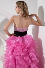 Hot Pink Short Front Long Back Skirt Cocktail Party Dress