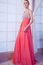 Cheap Spaghetti Straps Pink Dress Evening Party Wear