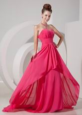 Ruched Sweetheart Hot Pink Chiffon 2013 Top Designer Prom Dress