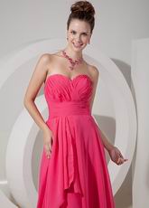 Ruched Sweetheart Hot Pink Chiffon 2013 Top Designer Prom Dress